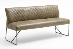 Lederbank Sea mit Karosteppung in grün 180 cm