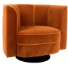 Lounge Drehsessel Flower Samt rostrot