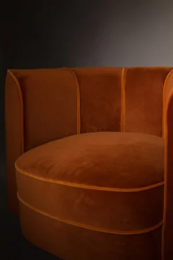 Lounge Drehsessel Flower Samt rostrot
