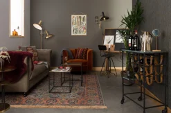 Lounge Drehsessel Flower Samt rostrot