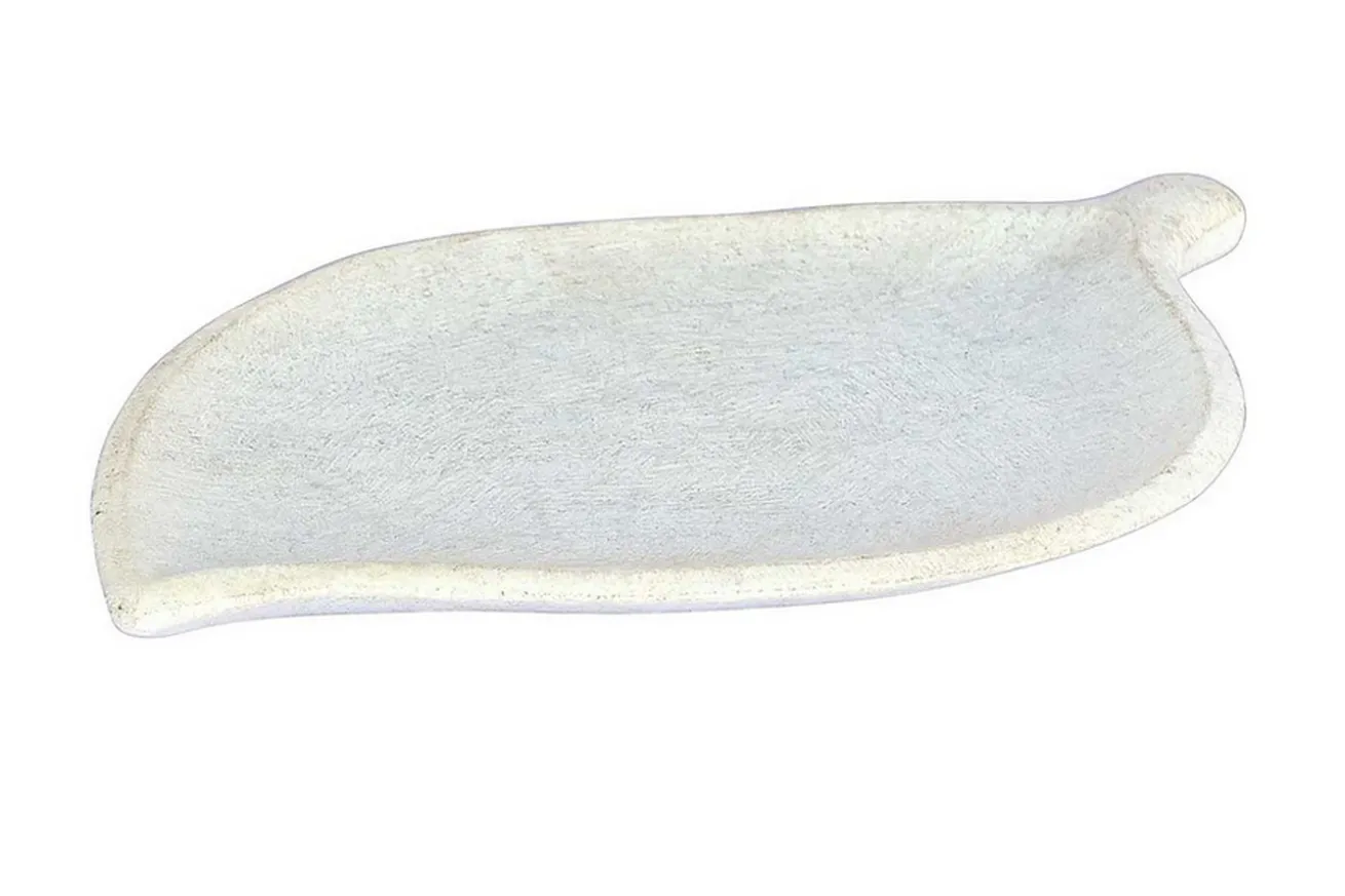 Marmorplatte Blatt weiß