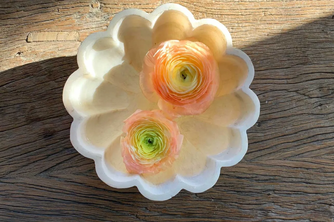 Marmorschale Flower hoch