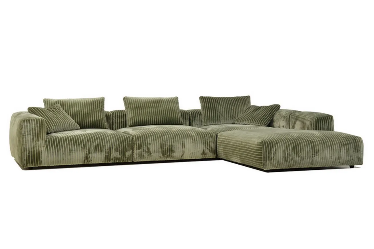 Modulsofa Tarzan Breitcord Stoff grün
