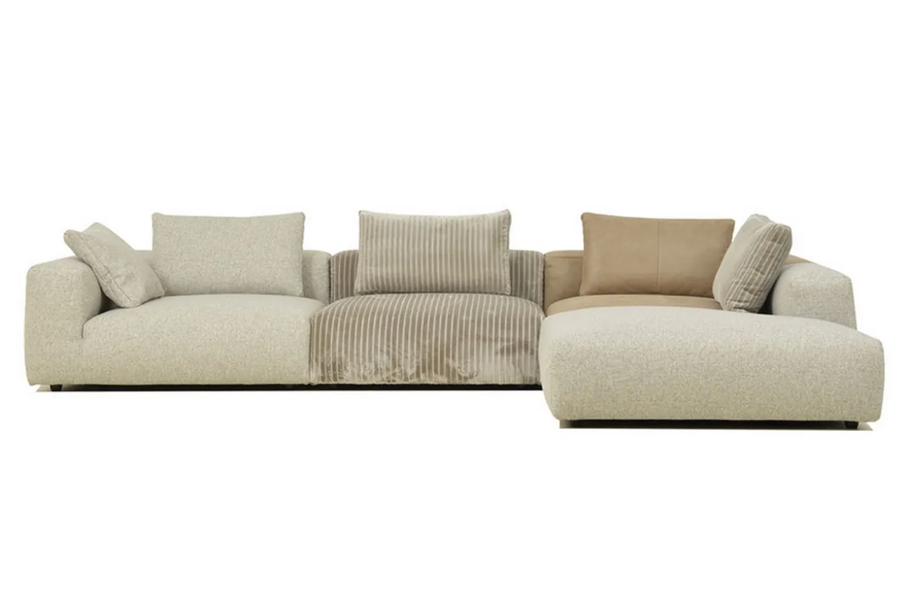 Modulsofa Tarzan Stoff Leder Mix natur