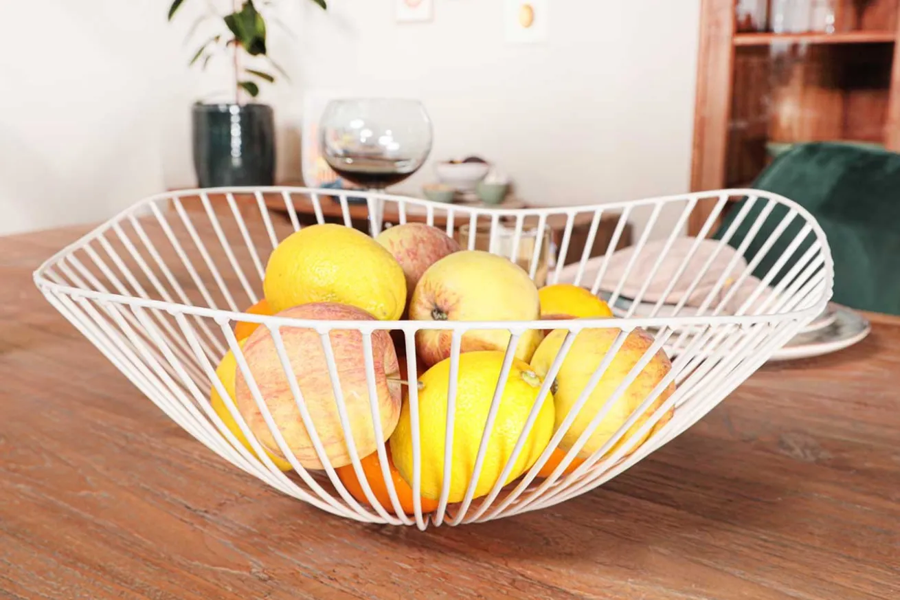 Obstschale Cesira Metall weiss 39 cm