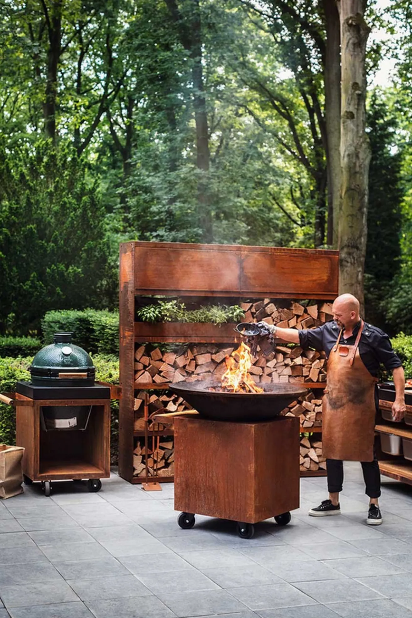 Ofyr Kamado Table Corten Beton B 75 cm