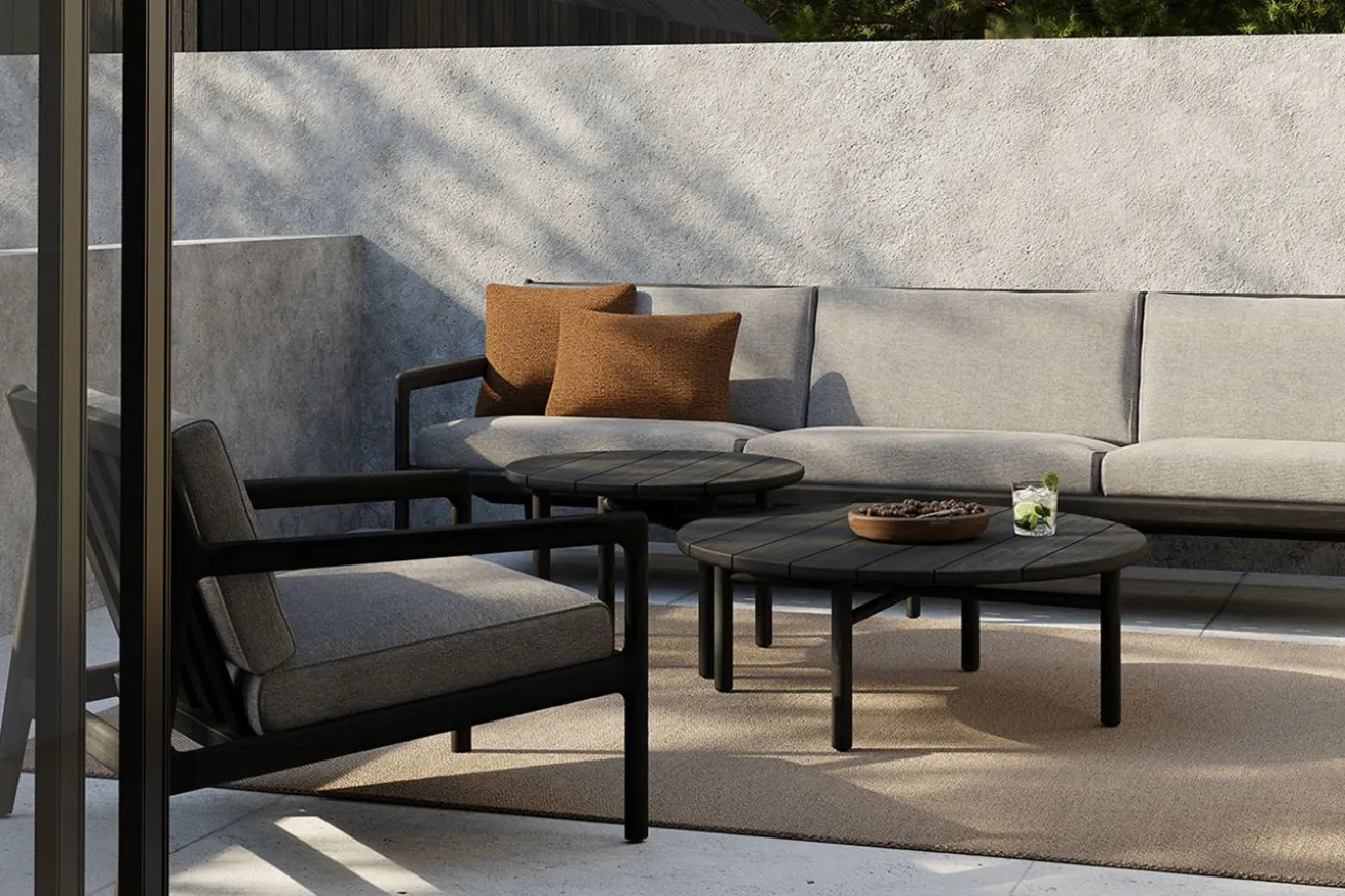 Outdoor Beisteller Quatro Teak schwarz
