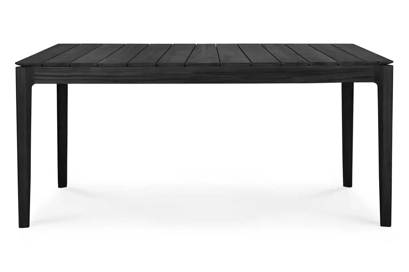 Outdoortisch Bok Teak schwarz 162 cm