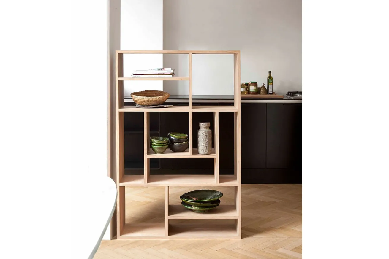 Regal M Eiche massiv H 139 cm