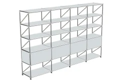 Regalwand System 180 lichtgrau B 291 cm