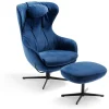 Relaxsessel Shark Samt blau (ohne Fusshocker)
