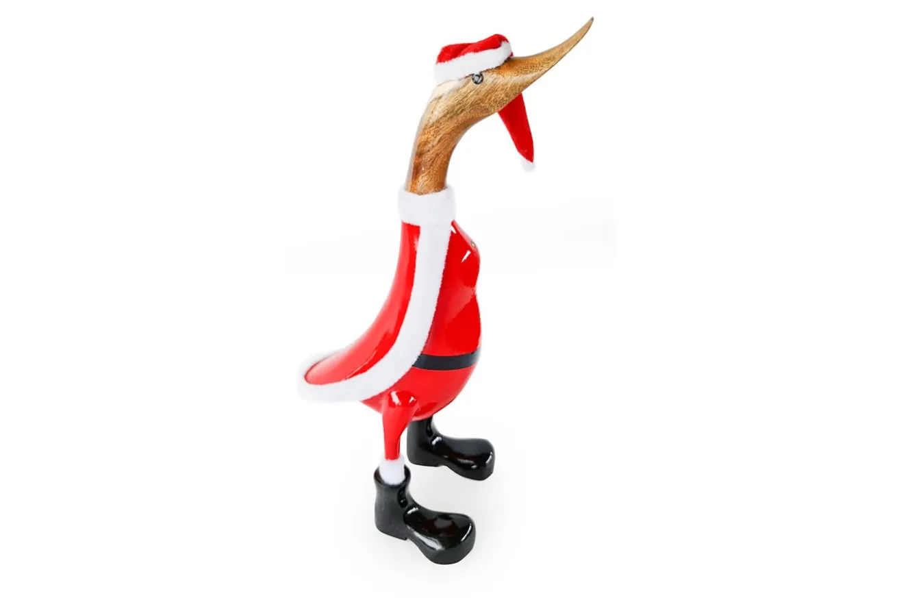 Santa Duck rot H 42 cm