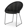 Schalenstuhl Loom Rattan Geflecht schwarz