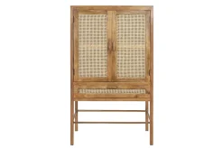Schrank Nele Massivholz mit Rattan H 160 cm