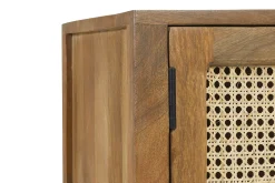Schrank Nele Massivholz mit Rattan H 160 cm