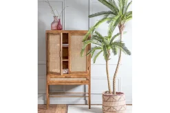 Schrank Nele Massivholz mit Rattan H 160 cm