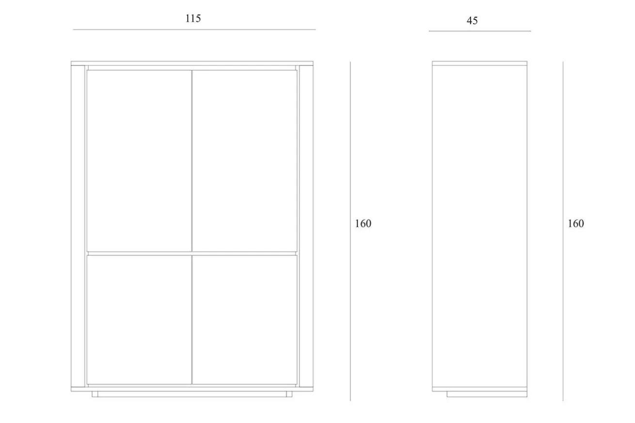 Schrank Shadow Eiche massiv H 160 cm