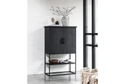 Schrank Timeless Black Teak schwarz B 90 cm