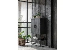 Schrank Timeless Black Teak schwarz B 90 cm