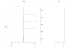 Schrank Whitebird Eiche natur H 178 cm