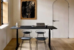 Schreibtisch Bok höhenverstellbar schwarz B 140 cm