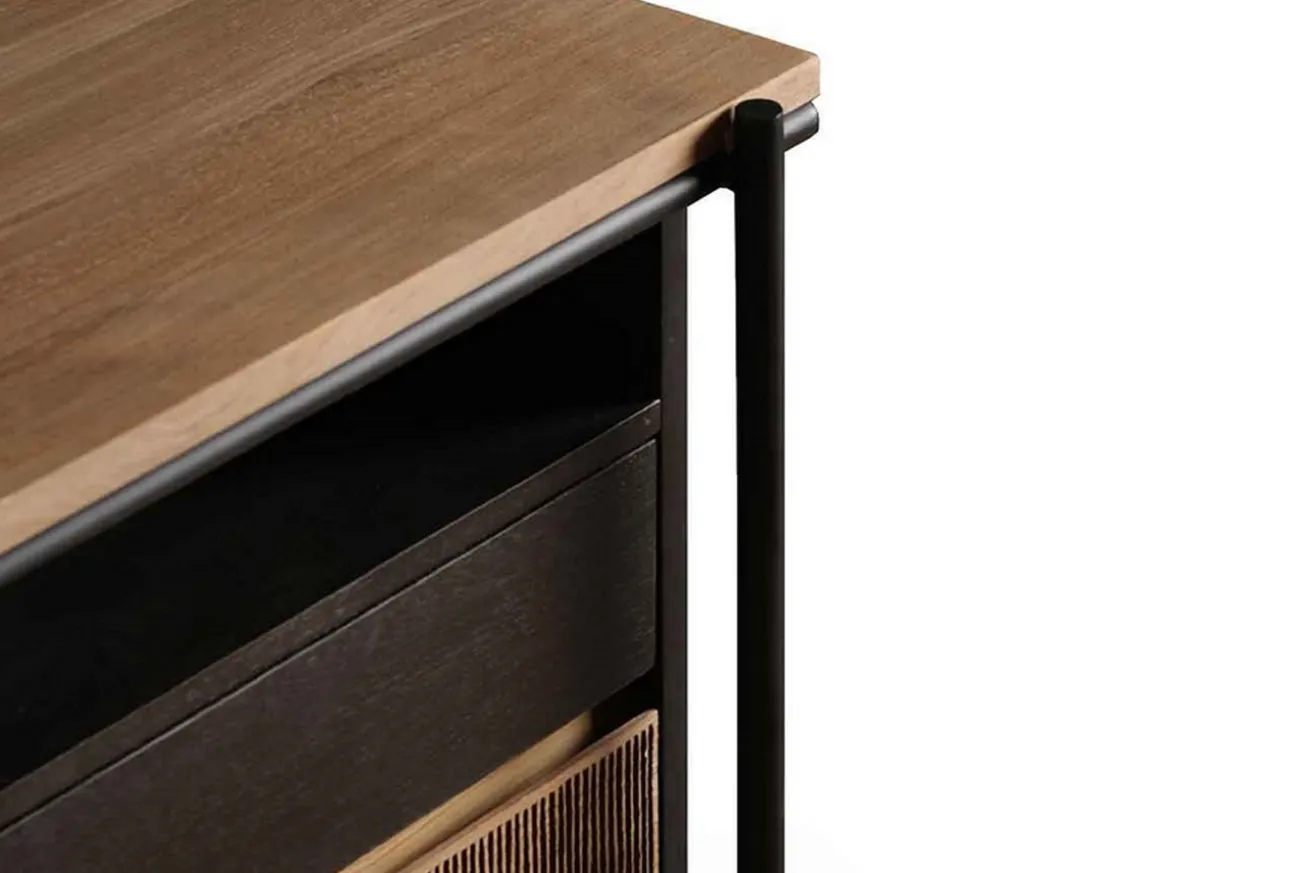 Schreibtisch Oscar Teak Metall B 200 cm