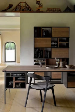 Schreibtisch Oscar Teak Metall B 200 cm