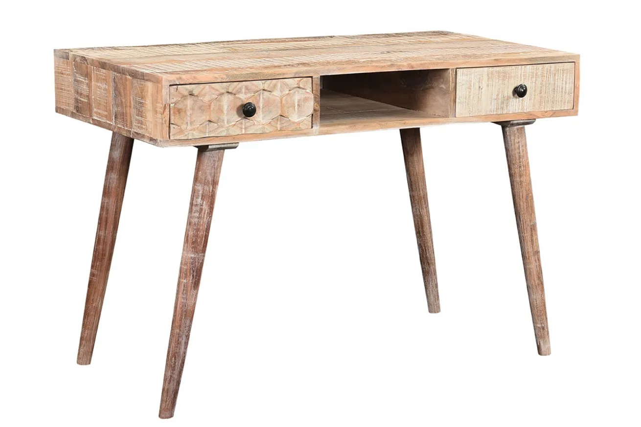 Schreibtisch 70ties Bastler Mangoholz weiss