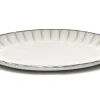 Servierteller Inku oval weiss klein