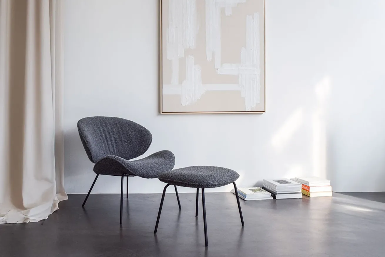 Sessel Alvaro Lounge Bouclé grau