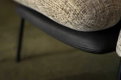 Sessel Dolly Stoff mit Leder mustard