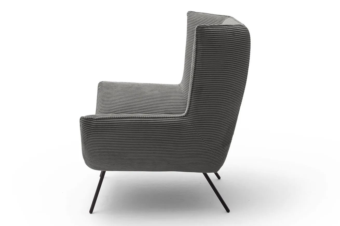 Sessel Evelin Cord dunkelgrau