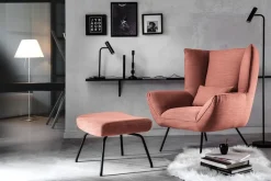 Sessel Evelin Stoff flamingo