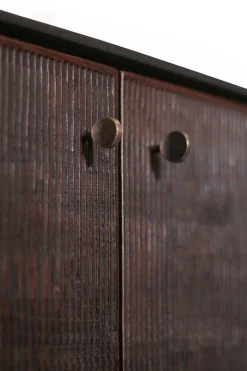 Sideboard Grooves Teak massiv B 152 cm