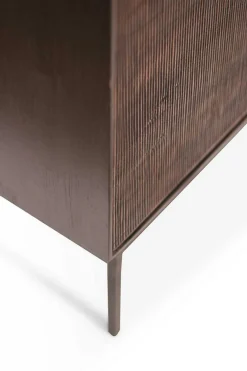 Sideboard Grooves Teak massiv B 152 cm