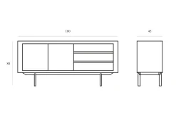 Sideboard Oak Shadow Eiche massiv B 180 cm
