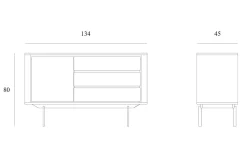 Sideboard Oak Shadow Eiche massiv B 134 cm