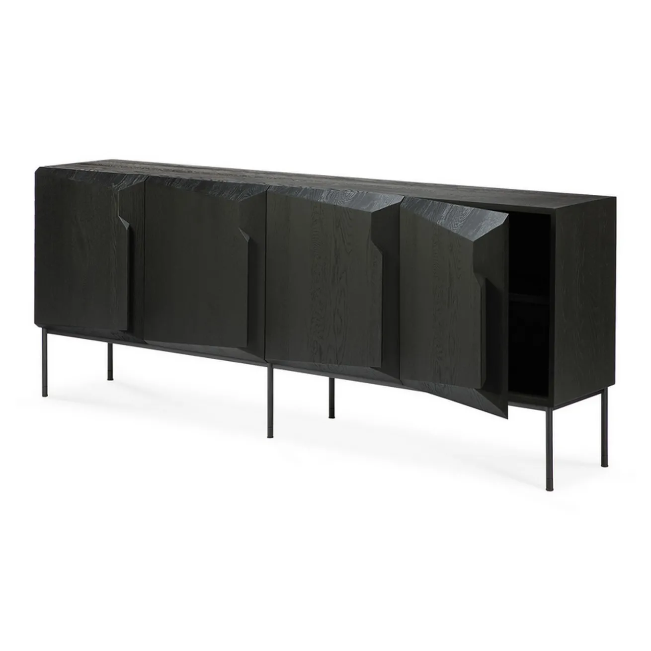 Sideboard Stairs Eiche schwarz B 200 cm