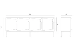Sideboard Stairs Eiche schwarz B 200 cm