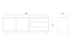Sideboard Wave Eiche massiv B 205 cm
