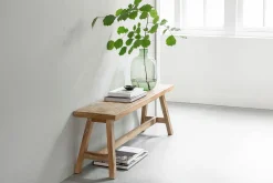 Sitzbank Herringbone recycletes Teakholz B 120 cm