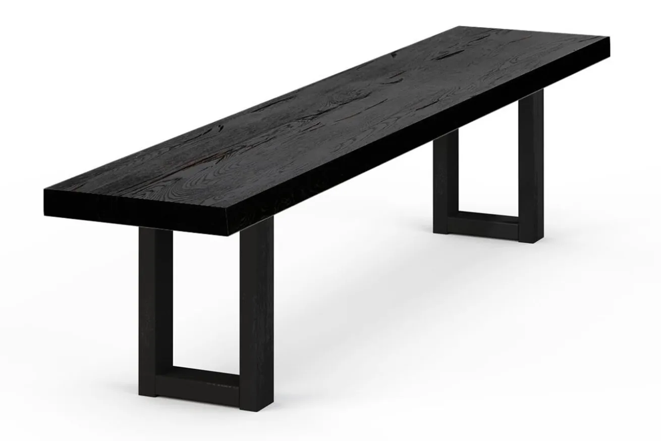 Sitzbank Laytham Eiche schwarz 140cm