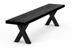 Sitzbank Swinderby Eiche schwarz 160cm