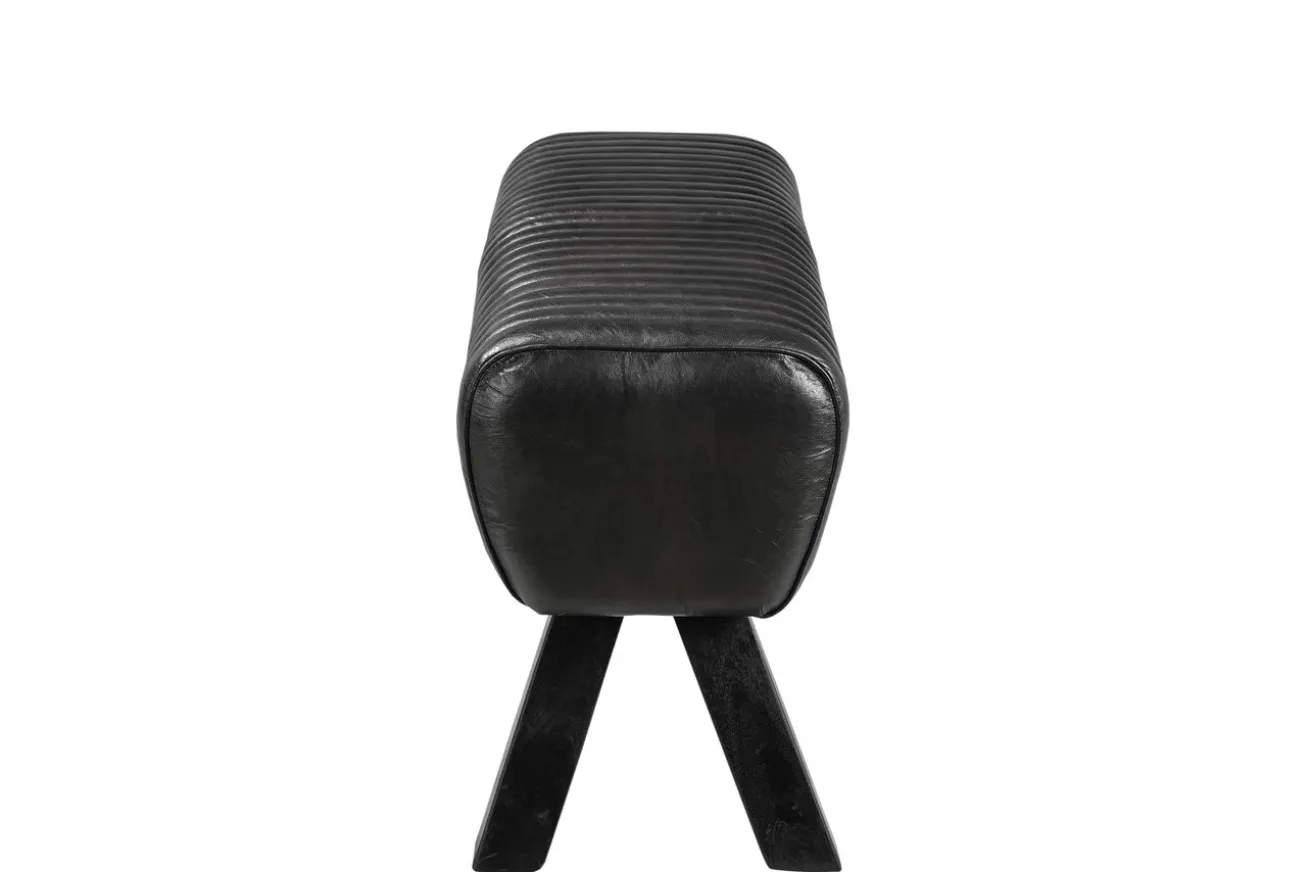 Sitzbank Vintage Leder schwarz B 87 cm