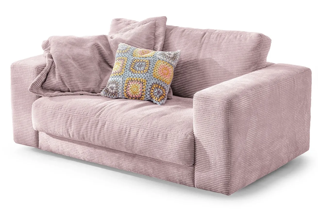 1,5 Sitzer Downtown mit Armlehnen Cord rosa