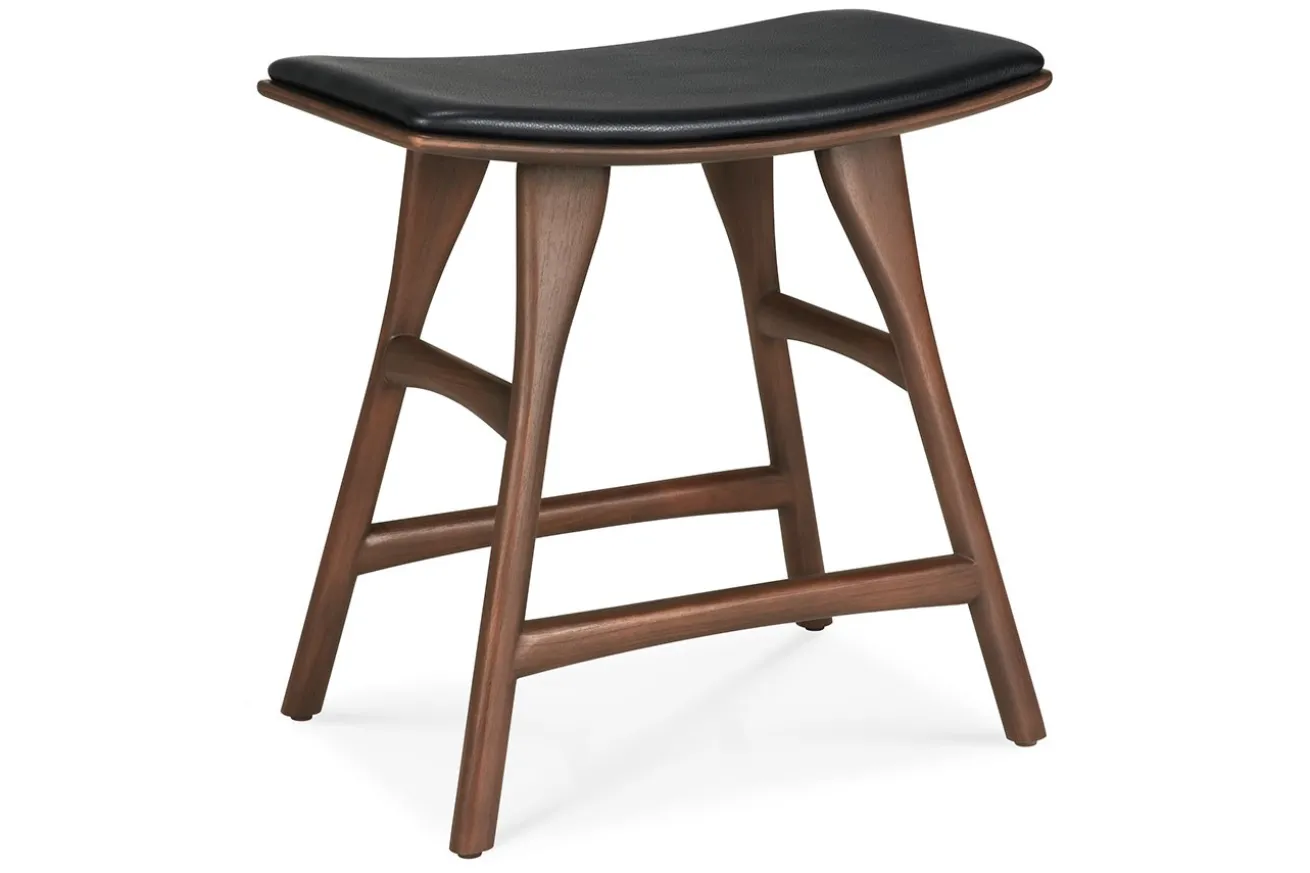 Sitzhocker Osso Teak gepolstert