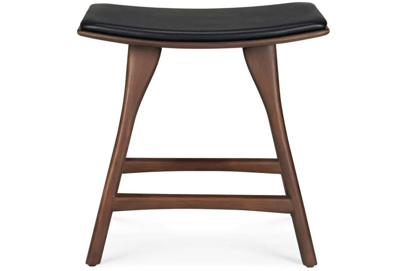 Sitzhocker Osso Teak gepolstert