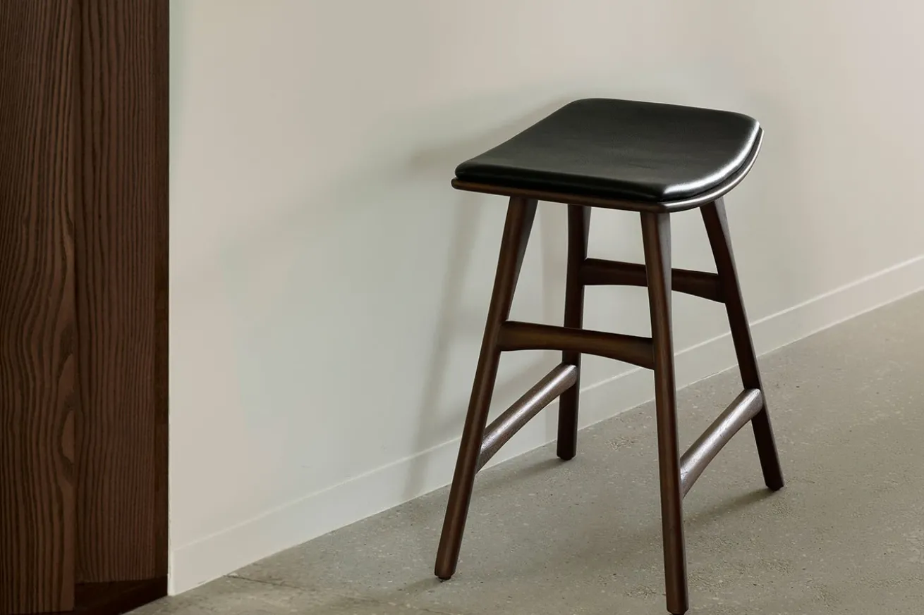 Sitzhocker Osso Teak gepolstert