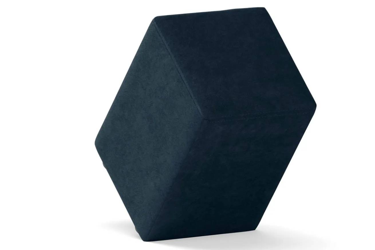 Sitzhocker Samt blau