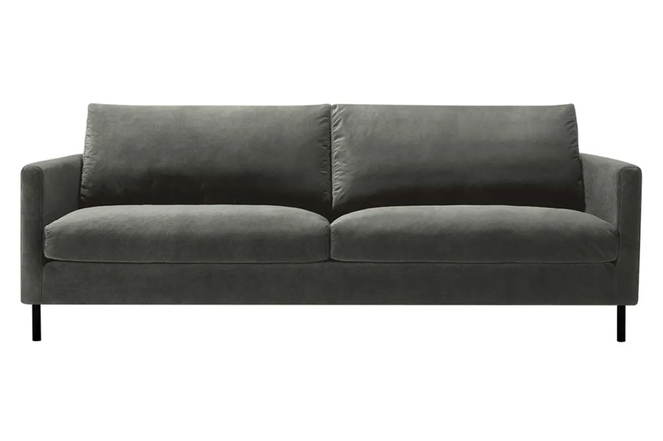 Sofa 3 Sitzer Impala Classic Samt grau